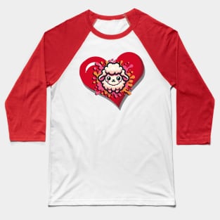 Valentine's Heart Sheep Baseball T-Shirt